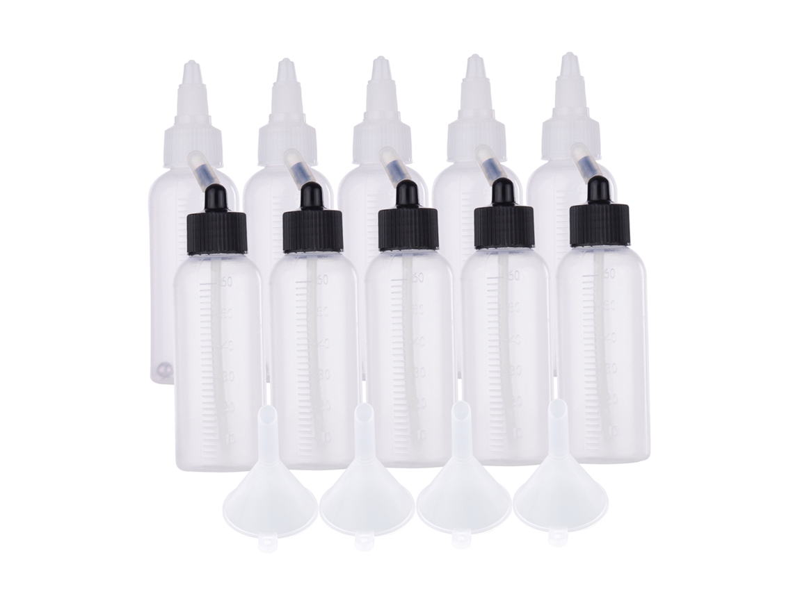 Conjunto de 10 Garrafas de Tinta para Airbrush 65ml com Funnels, Compatível com Marcas | S/MARCA