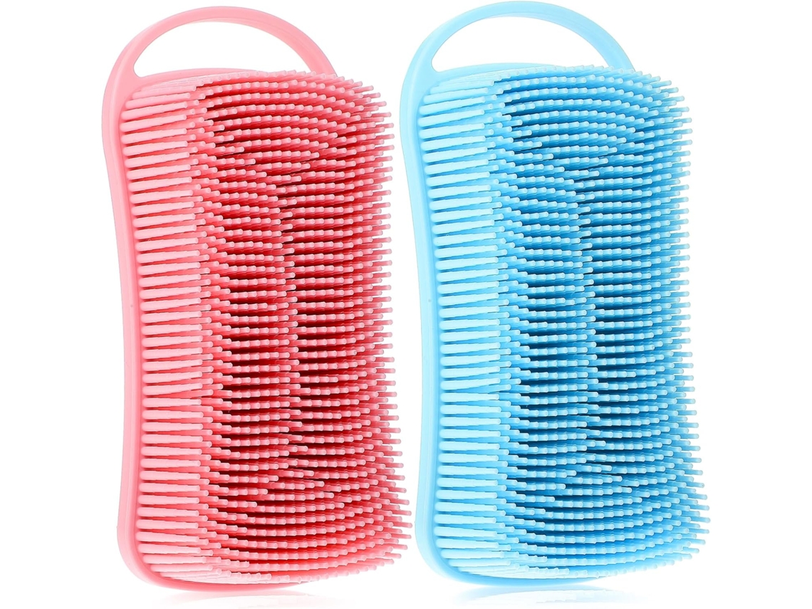 Conjunto De 2 Escovas Silicone Para Banho E Esfoliação Corporal Anneome, Leves, Compactas E Ideais Para Limpeza Diária
