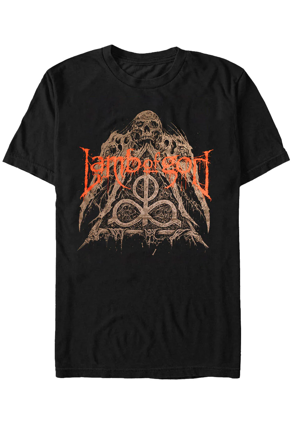 Size:m Rockinstone Lamb Of God - Skull Pyramid - T-shirt Unisex Adults
