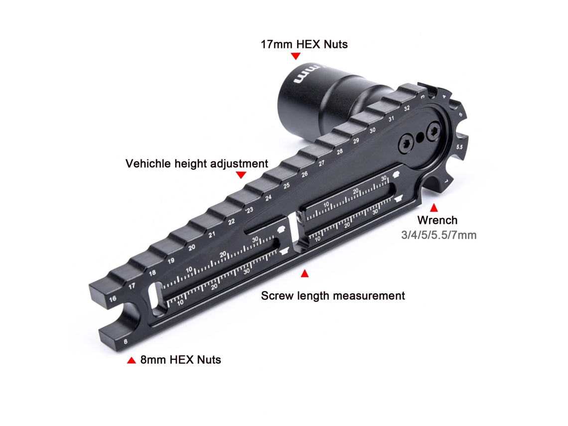 Mali ferramenta de Instalação de Porcas Hex 17mm 8mm Chave Ajuste Altura Medição Parafuso Carro Controle Remoto