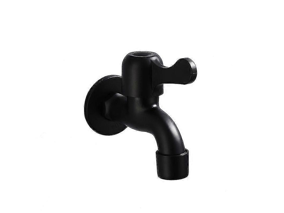 Torneira De Parede Continental Preta Em Aço Inoxidável 304 Com Abertura Rápida Para Jardim, Banheiro E Área Externa. Aquaforge