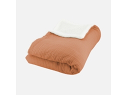 Manta Sherpa E Gaze De Algodão, 170cm, Caramelo