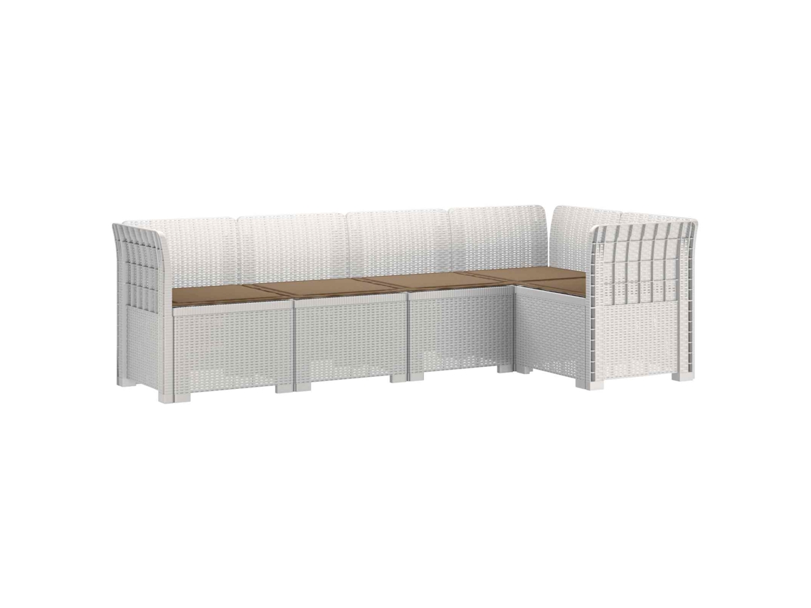 Vidaxl Sofá De Jardim De 5 Pessoas Com Almofadas Visual De Rattan Pp