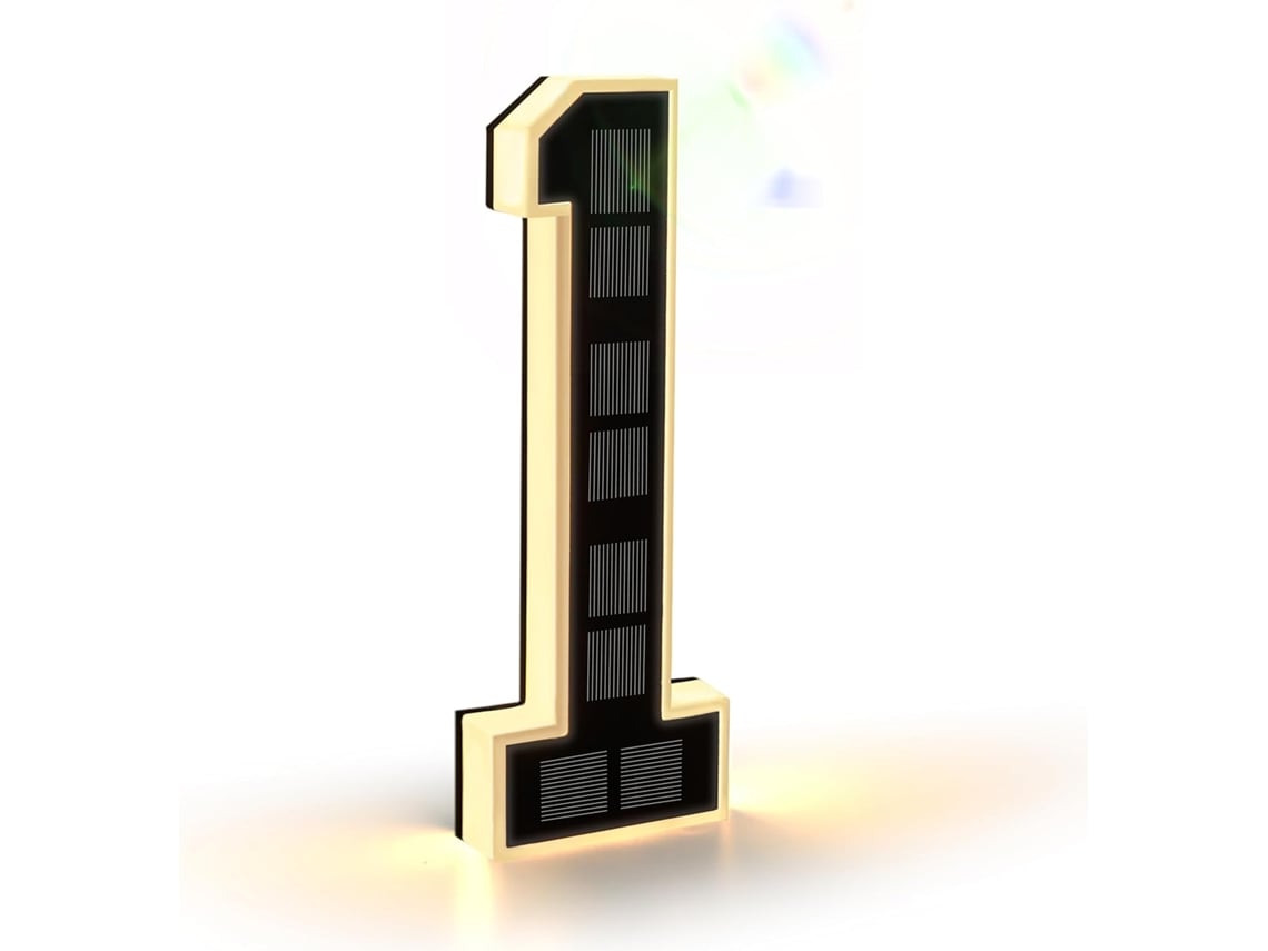 Placa de endereço solar de 23cm, preta, à prova d'água, instalação simples AQUAFORGE