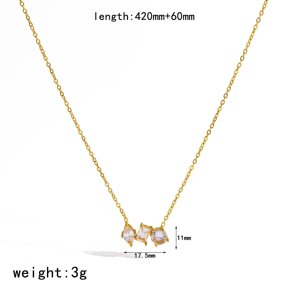Pingente Em Forma De Lágrima Com Zircônia Banhada A Ouro, Um Colar Luxuoso E À Prova D'água Para Uso Diário.