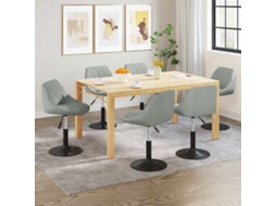 Vidaxl Cadeiras De Jantar Giratórias 6 Pcs Veludo Cinzento-claro