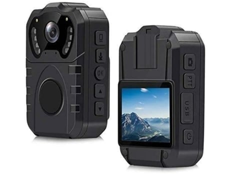 Câmera policial, IP67 à prova d'água, ângulo amplo de 170°, gravador profissional portátil de visão noturna HD de 32 GB, Bestvite (preto)
