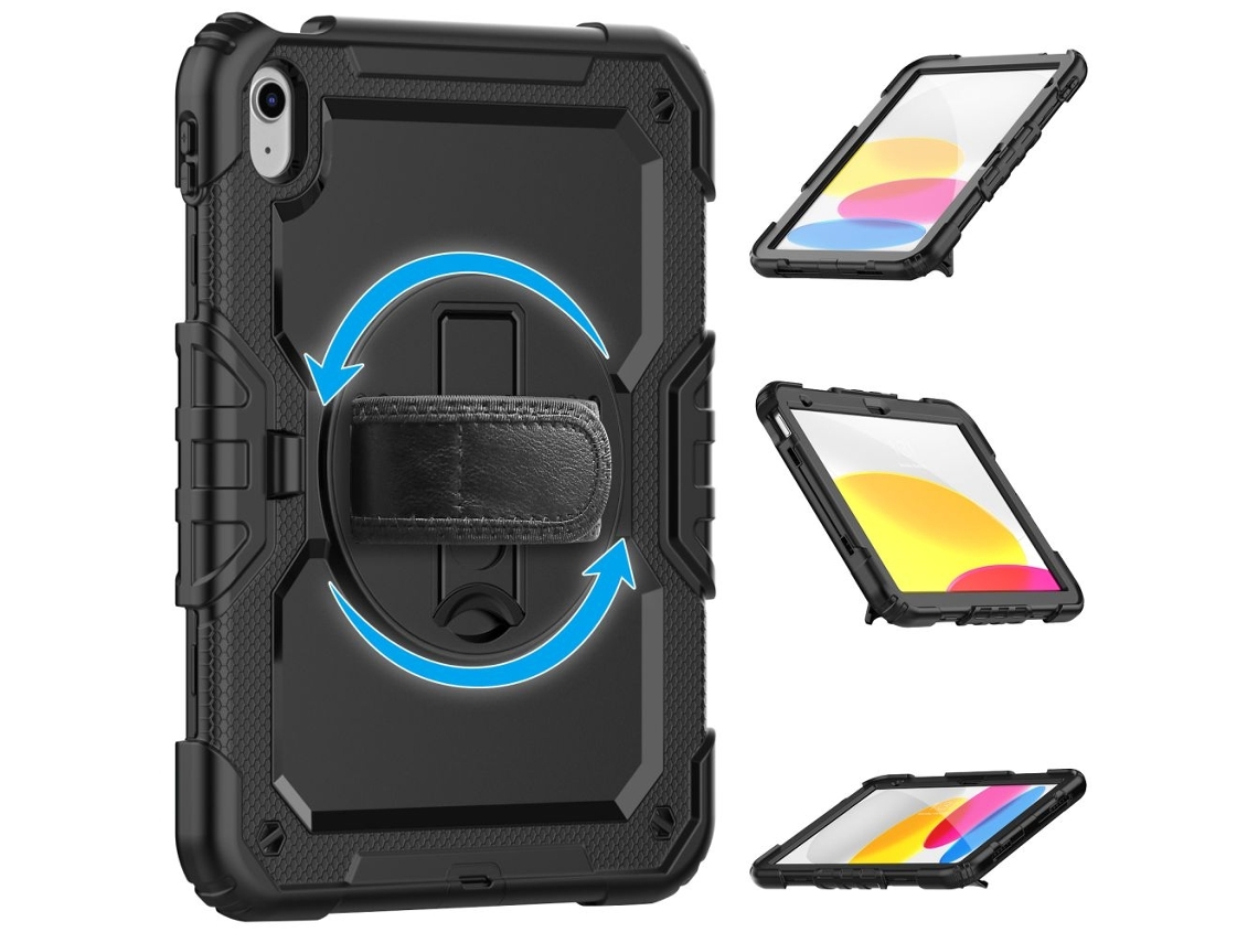 Capa 360 ° Para Ipad 11 2025/10.9 2022, Preta Sólida