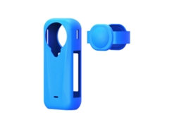 Capa De Silicone Protetora Para Insta360 X4 Air Com Tampa De Lente Azul Panoona