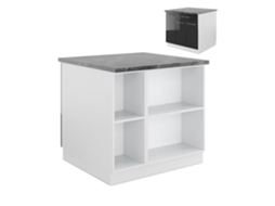 Ilha de cozinha VICCO Fame-Line, antracite/branco brilhante, 90 cm com gaveta, sem bancada