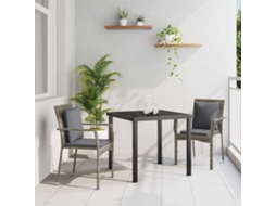 Vidaxl Conjunto De Jantar Para Jardim 3 Unid. Cinzeto Vime Pe