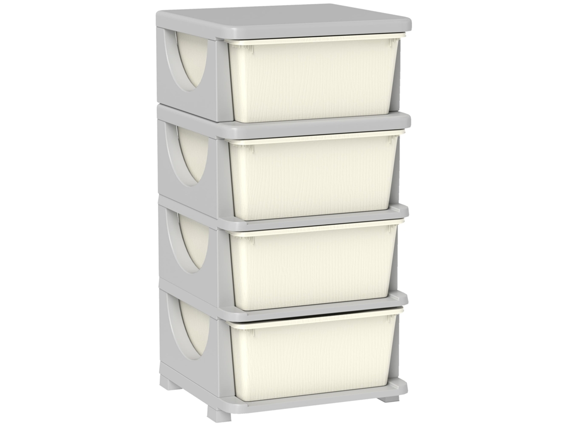 Organizador de Brinquedos com 4 gavetas BTFORUS (37x37x76cm) Creme