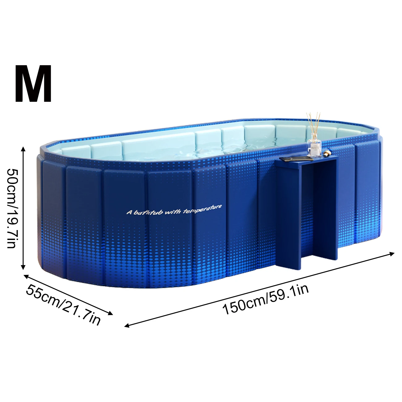 (azul M) 1 Banheira Portátil De Gelo - Chuveiro Dobrável Para Adultos - Banho Quente