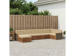 Vidaxl Conjunto De Sofás Para Exterior 7 Unid. Natural E Bege