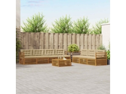 Vidaxl Conjunto De Sofás Para Exterior 8 Unid. Natural E Bege