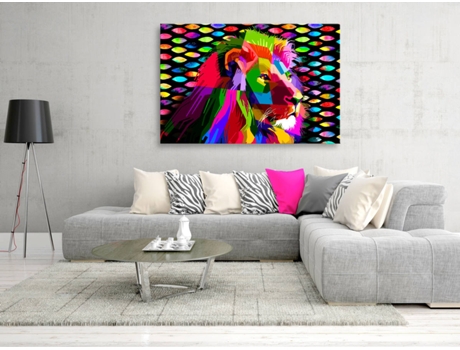 Quadro ARTGEIST Rainbow Lion (120 x 80 cm)