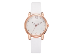 Relógio Feminino de Pulso Analógico de Quartzo com Mostrador Redondo Estilo Fashion Branco