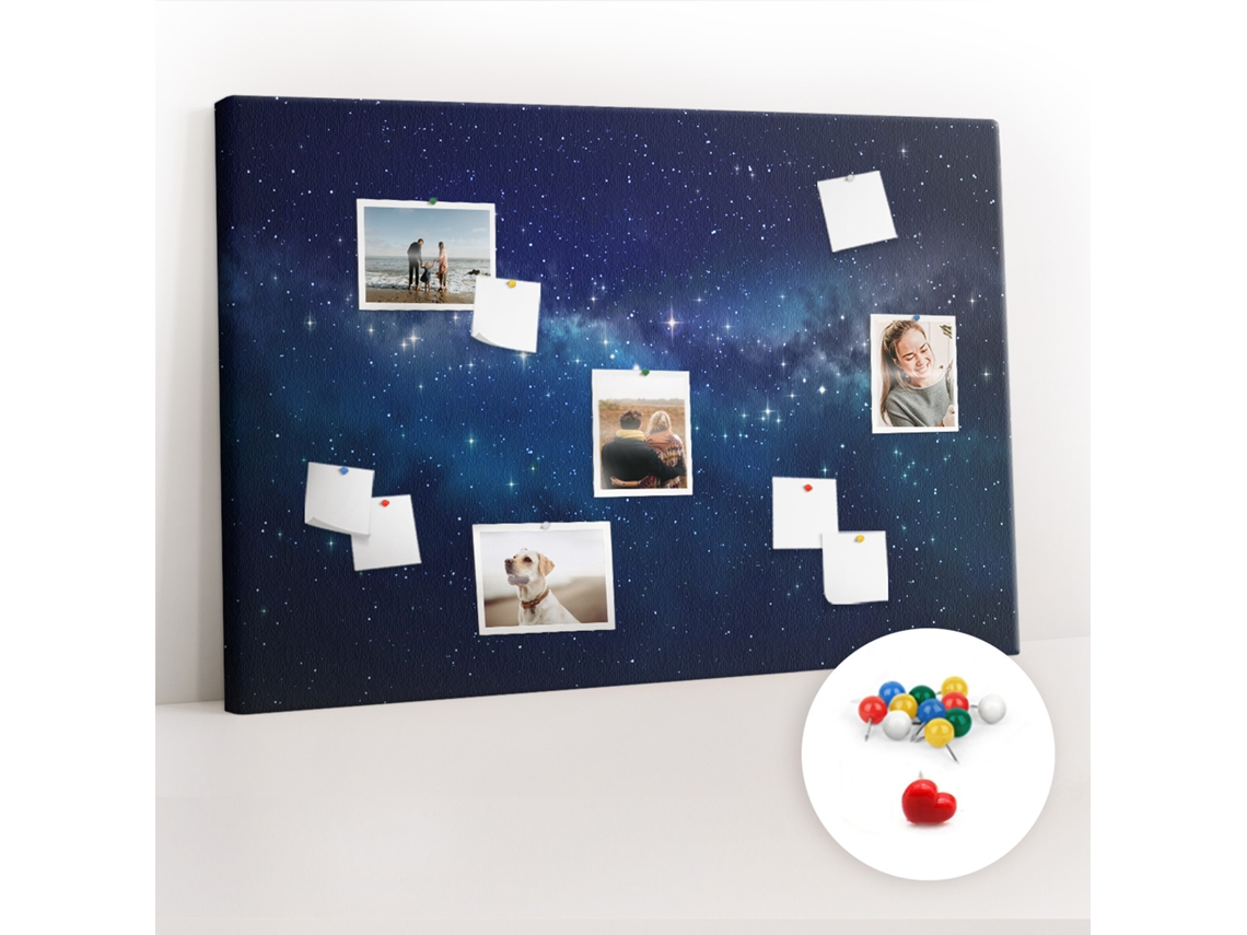 Painel De Cortiça Para Parede Céu Escuro E Estrelas Para O Escritório Espelharte (120x80 Cm)