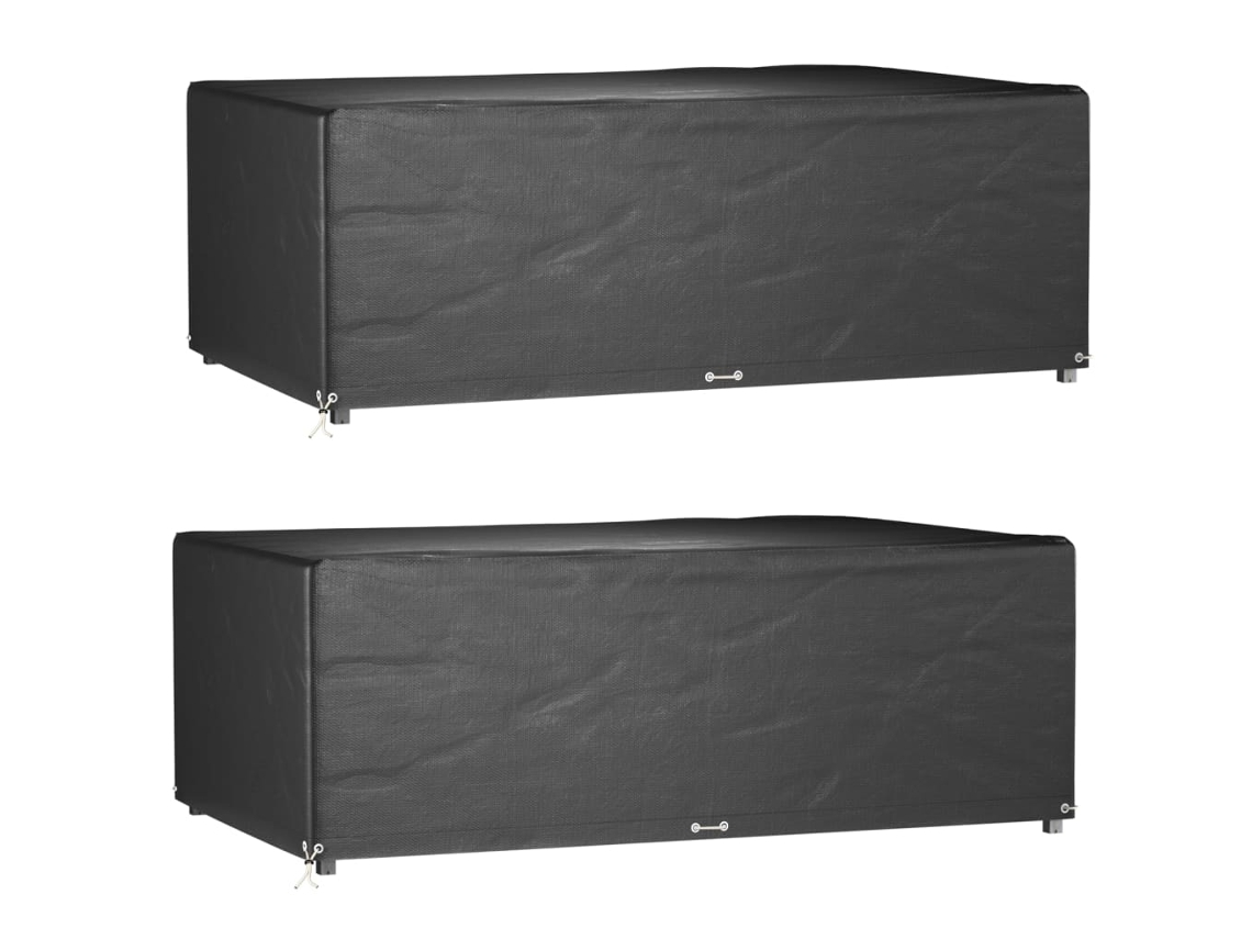 Vidaxl Capas P/ Mobília Jardim 2 Pcs 12 Ilhós 213x132x75 Cm Retangular