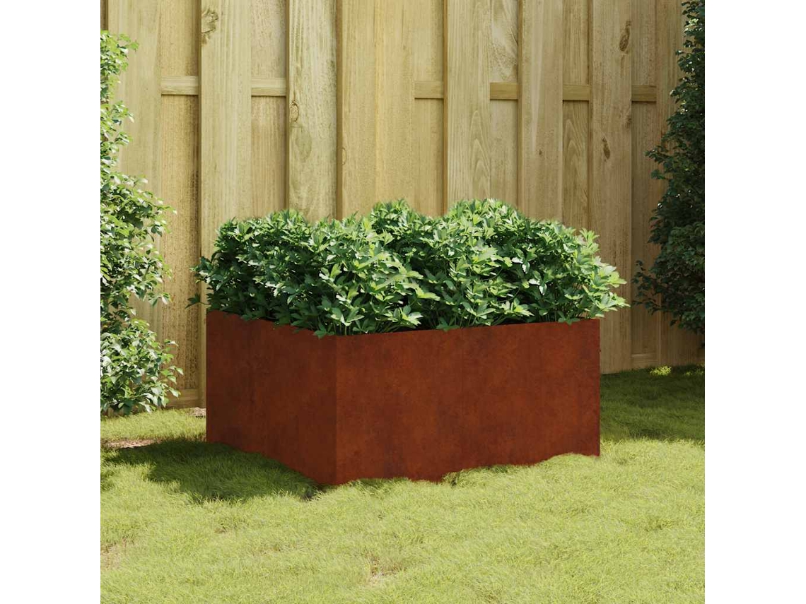 Vidaxl Vaso/floreira 80x80x40 Cm Aço Corten