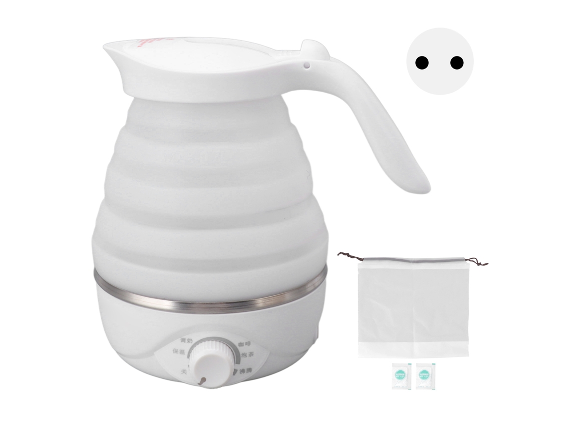 Chaleira elétrica portátil dobrável de silicone 0,7l, plugue EU 220v para viagens LAXISCREED