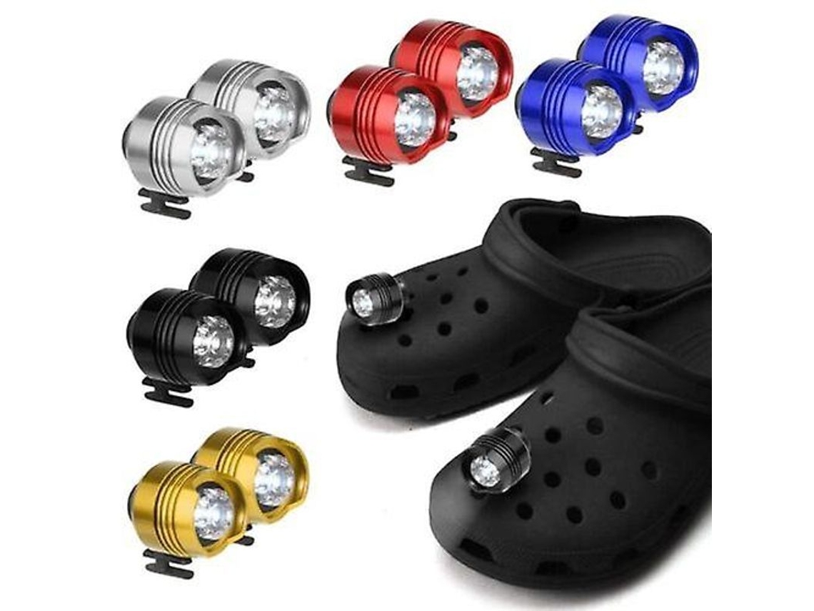 Acessório De Sapato Luminoso Pequeno Plástico Croc Lanterna Impermeável Para Corrida E Camping Azul 1 Pieza