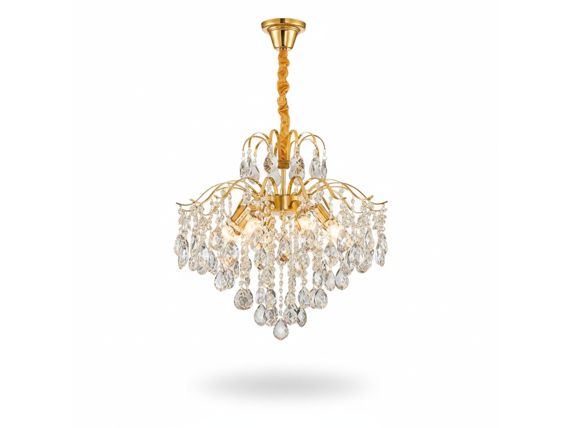 Candeeiro de Teto de Cristal PIBAOGU Asled 716 (dourado)
