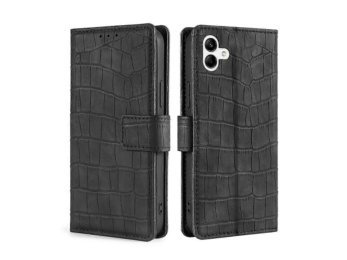 Capa De Couro Com Fecho Magnético E Sensação De Pele De Crocodilo Para Samsung Galaxy A04