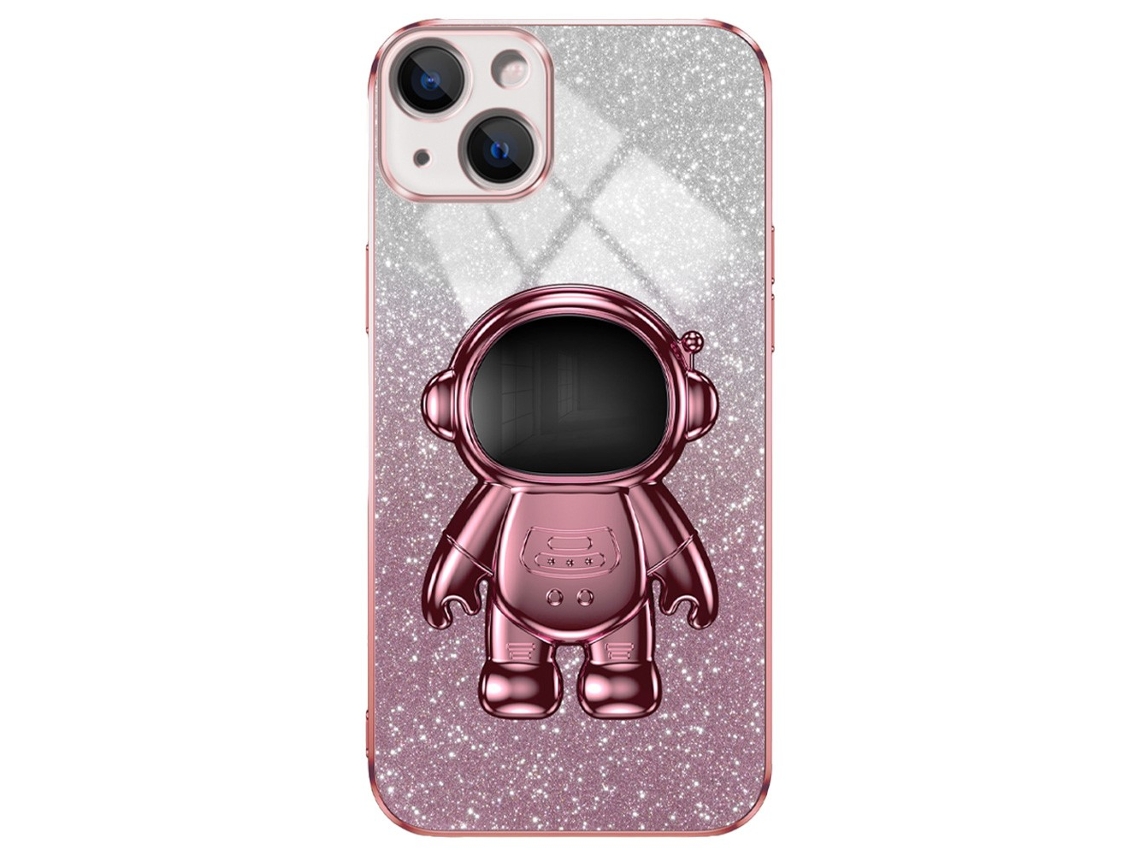 Suporte Casa Para Iphone 15 Pele Sintética Rosa