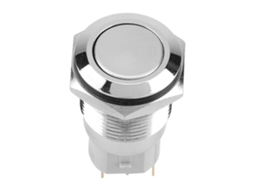 Interruptor de Botão de Trava Automática Metálica 16mm 3 Pinos Cabeça Plana