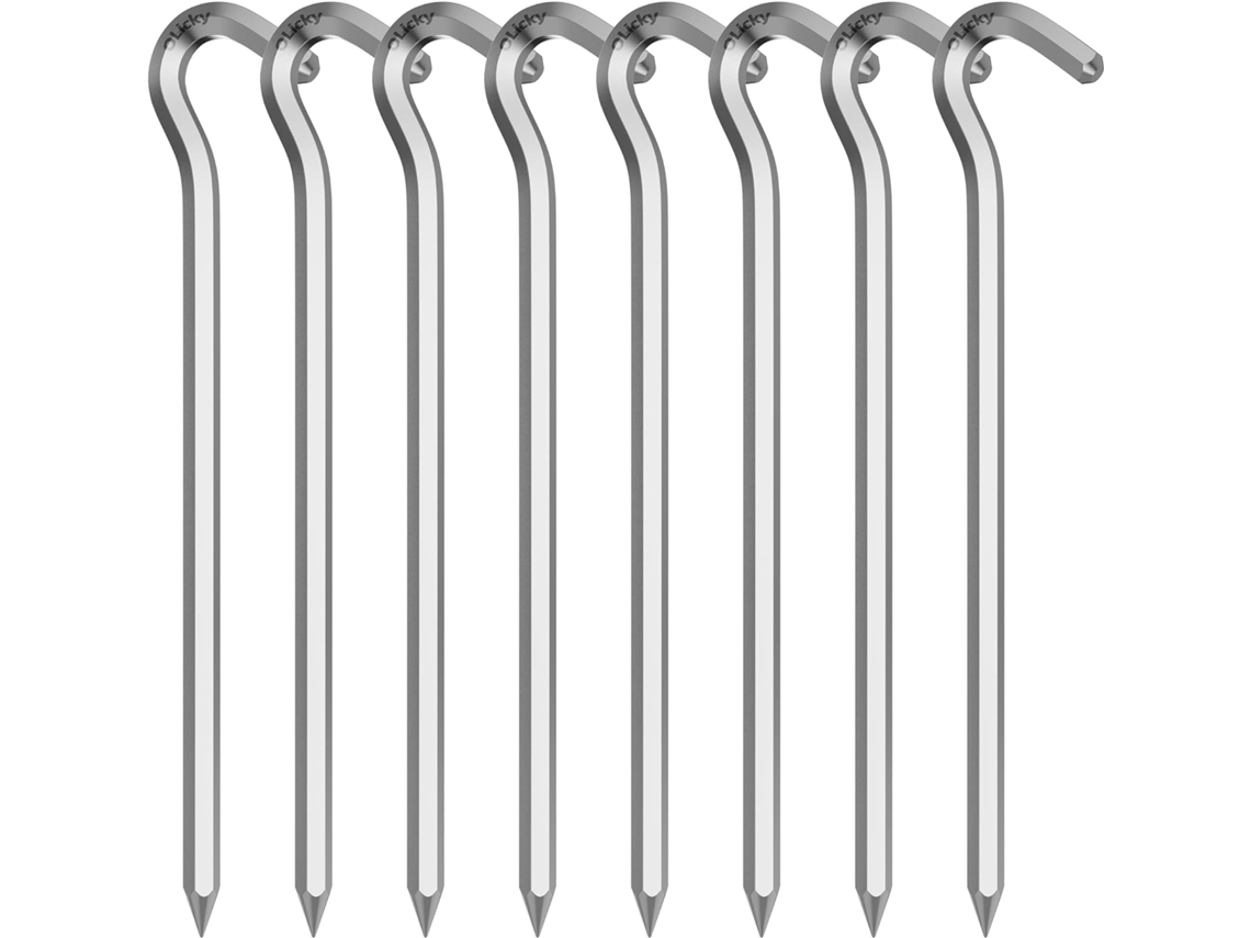 Estacas de Metal Reforçadas, 8 Peças, 20 Cm, Liga de Alumínio, para Camping e Atividades ao Ar Livre AQUAFORGE