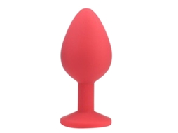 Brinquedo Sexual Adulto De Silicone Plug Anal Com Pérolas De Tração Vermelho