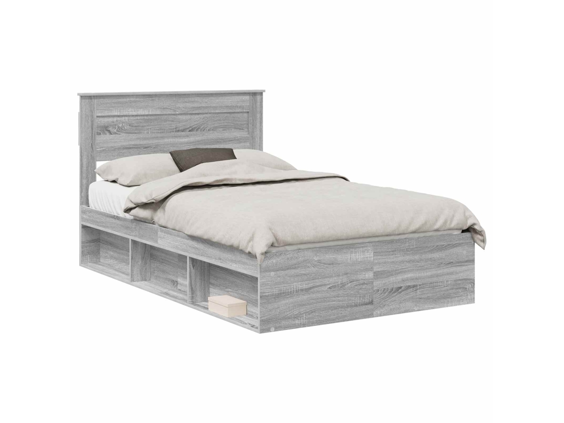 Estrutura da Cama com Cabeceira Cinza Sonoma 120x200 cm MAISON EXCLUSIVE