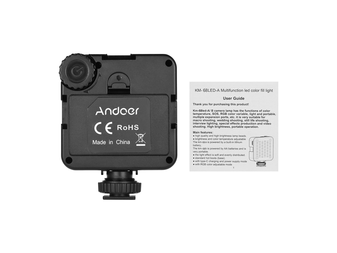 2026 luz Led Rgb para Cámara, Luz de Relleno Led, Luz para Grabación de Video Y Fotografía, Mini Luz Led Andoer