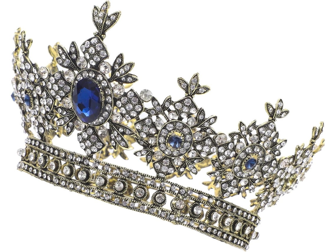 Coroa De Noiva Barroca Retrô Em Metal Preto Com Pedras Brilhantes, Tiara De Cabelo