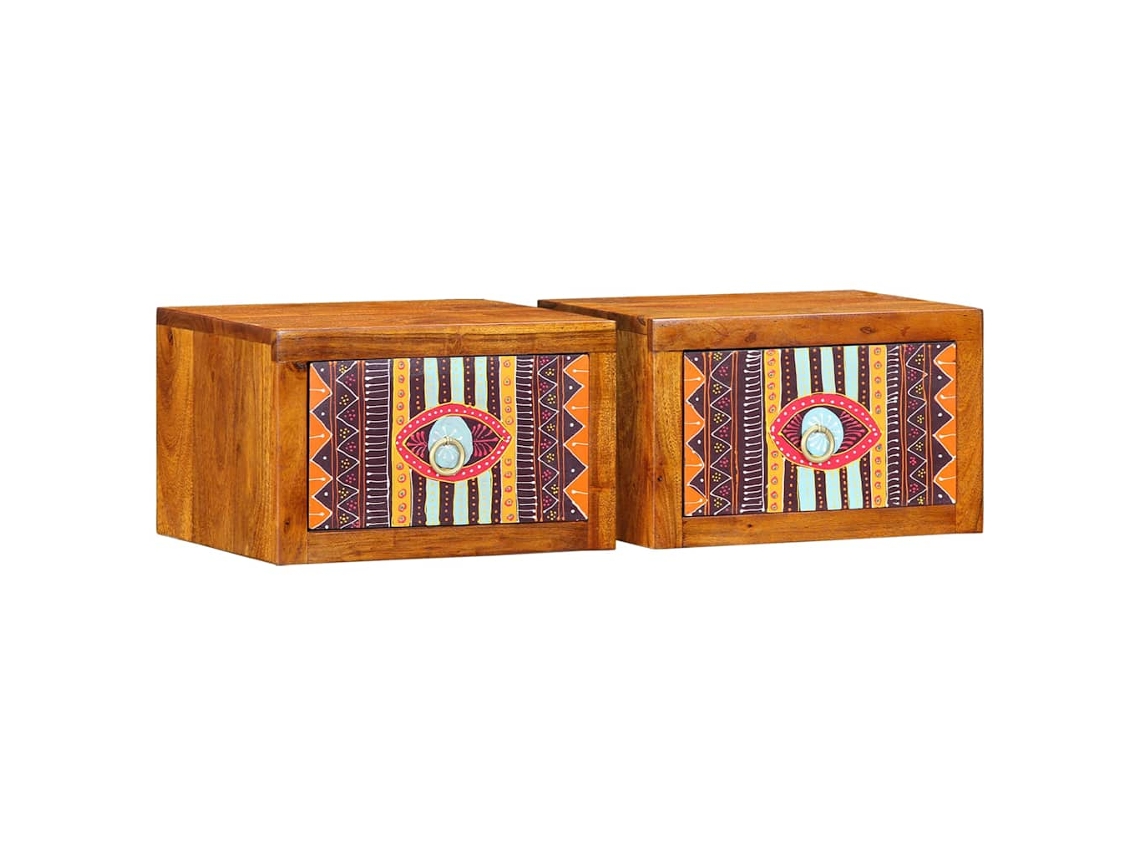 Vidaxl Armário De Cabeceira Com Gaveta 2 Pcs Castanho 35 X 30 X 22 Cm