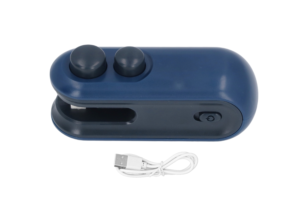 Selador de sacos mini recarregável portátil selador térmico para alimentos lanches camping cozinha azul | S/MARCA