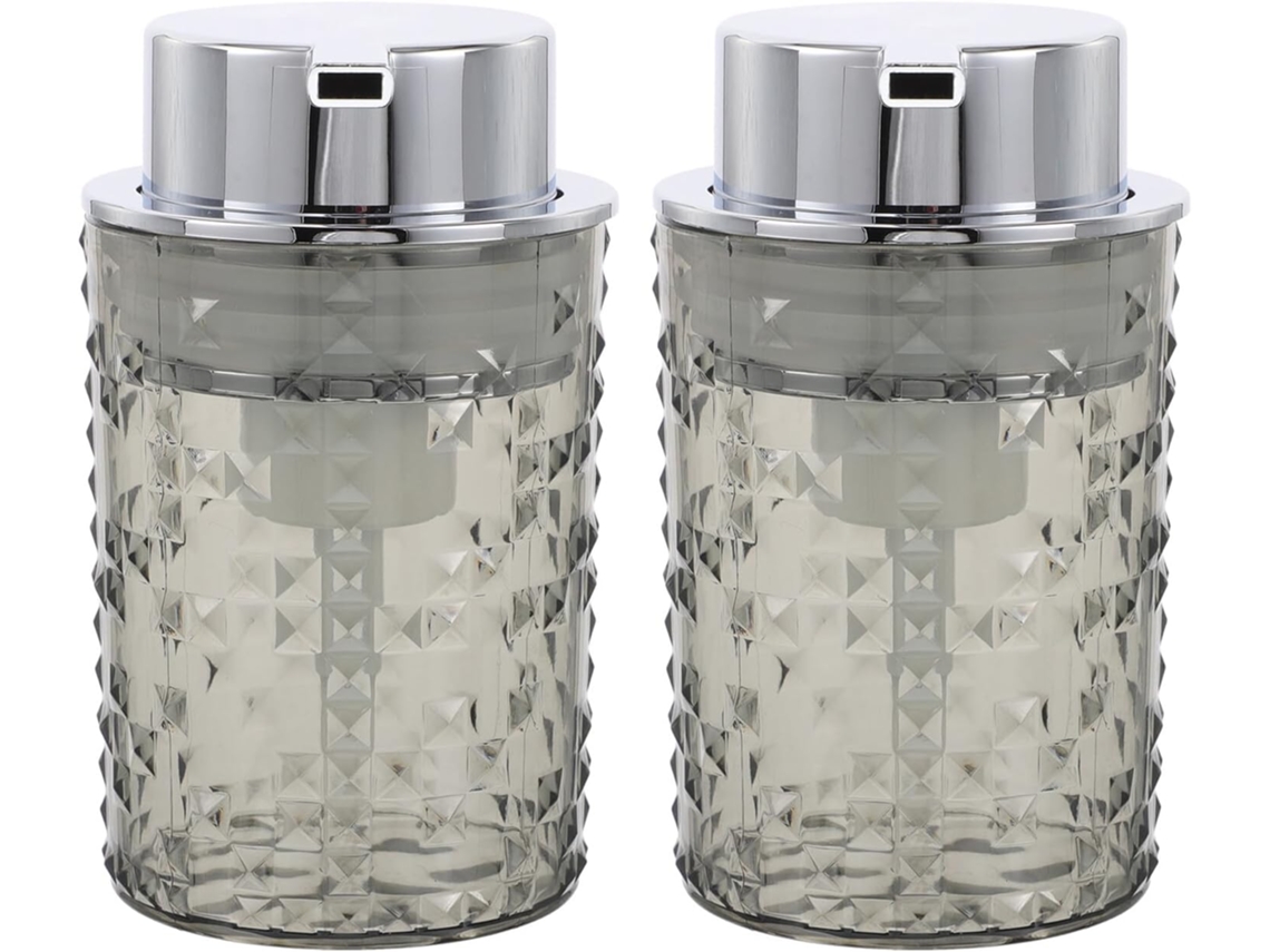 De 2 Dispensadores De Sabonete Líquido Com Bomba Espumante Recarregáveis Em Plástico Preto, 200ml