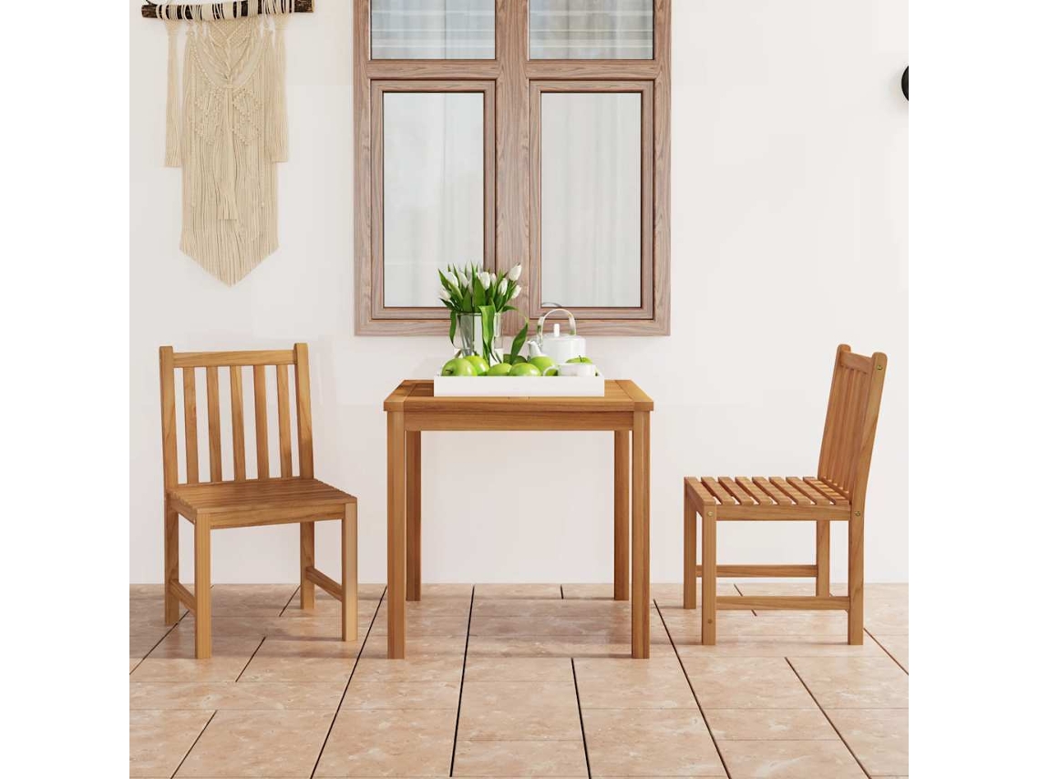 Vidaxl Conjunto De Jantar De Jardim De 3 Peças 80x80 Cm Madeira De Teca Maciça