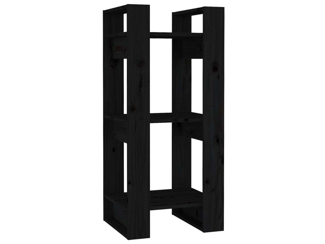 Prateleira/divisória 41x35x91 Cm Pinho Maciço Preto MAISON EXCLUSIVE