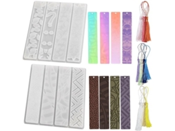 Escolha Pena - Bláster De Silicone - Forma Retangular - 2 Unidades - Folhas Quadradas - Textura Flor - Acessórios De Leitura - Marcador De Livros