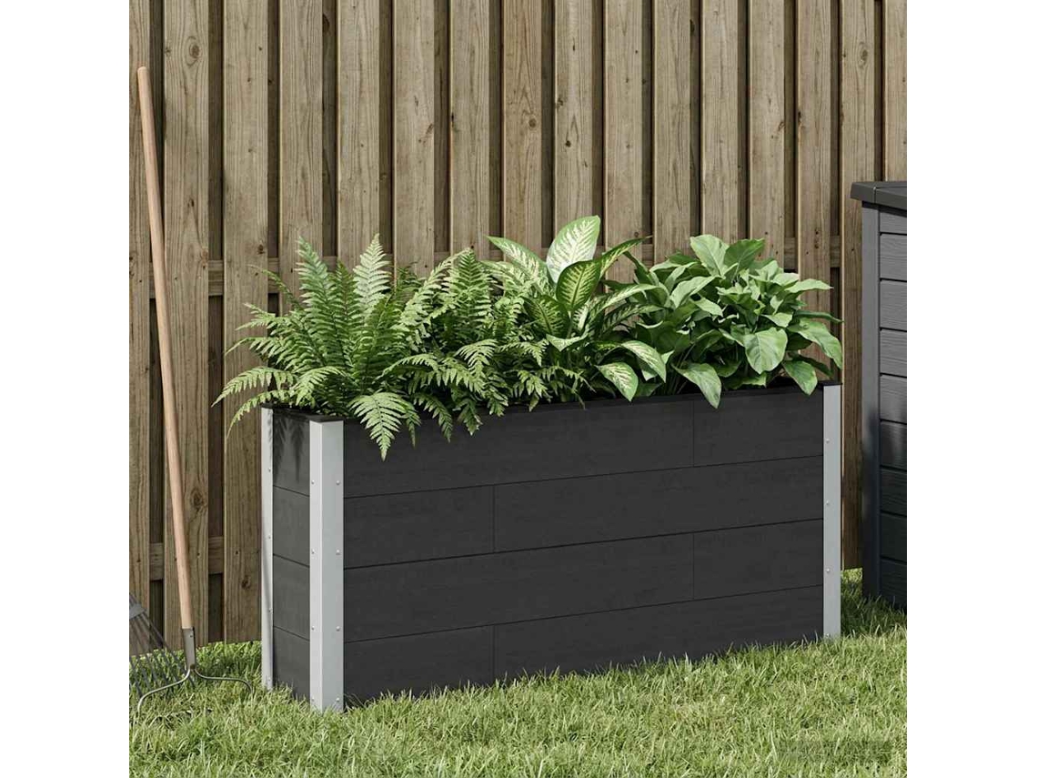Vidaxl Canteiro De Jardim Elevado Preto 150 X 30 X 72 Cm