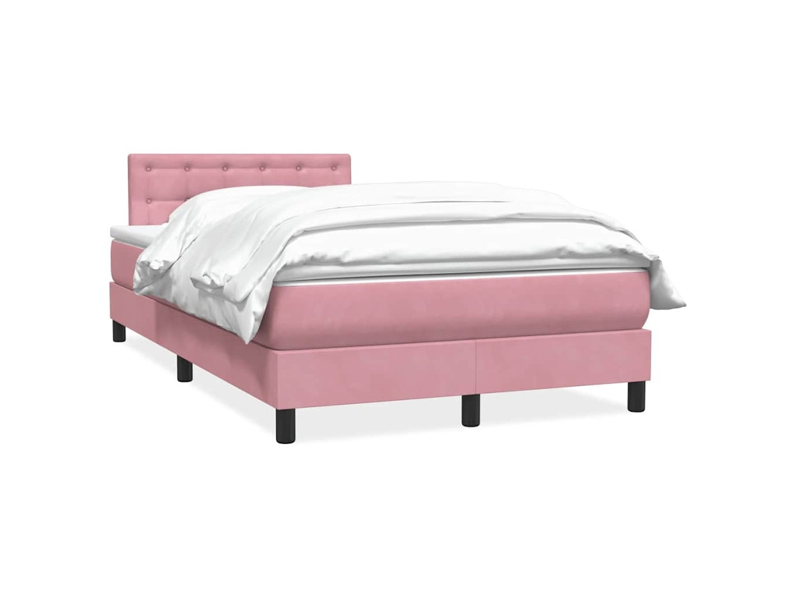 Cama box spring VIDAXL Cor-de-rosa Veludo (120x220 cm)