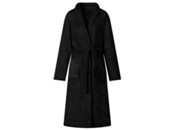 Vidaxl Roupão Sem Capuz Preto Xxxl Flanela