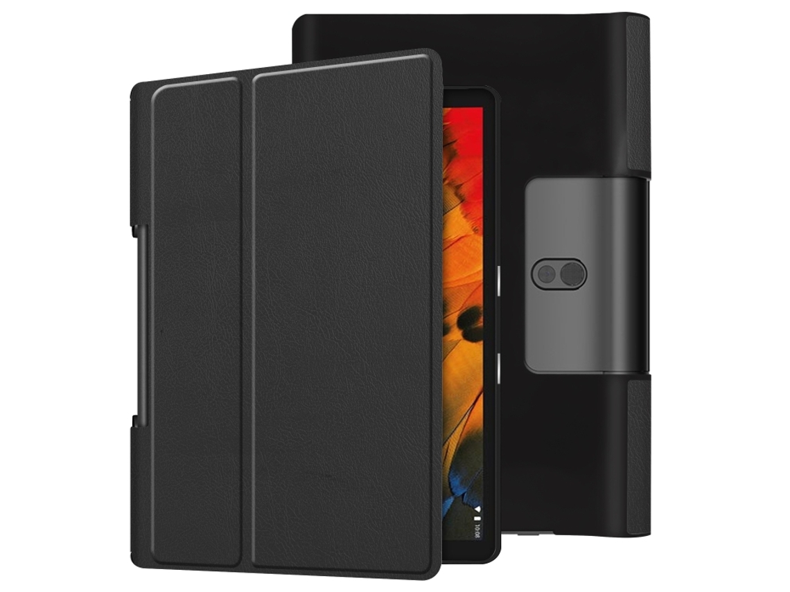 Capa Protetora Halinuia Para Lenovo Yoga Smart Tab, Bolsa De Couro Horizontal Textura Granulada Com Suporte Duplo