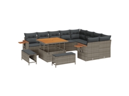 Conjunto 13 Conjunto De Sofá Modular Vidaxl Cinzento Vime Pe (289 X 234 X 85 Cm)