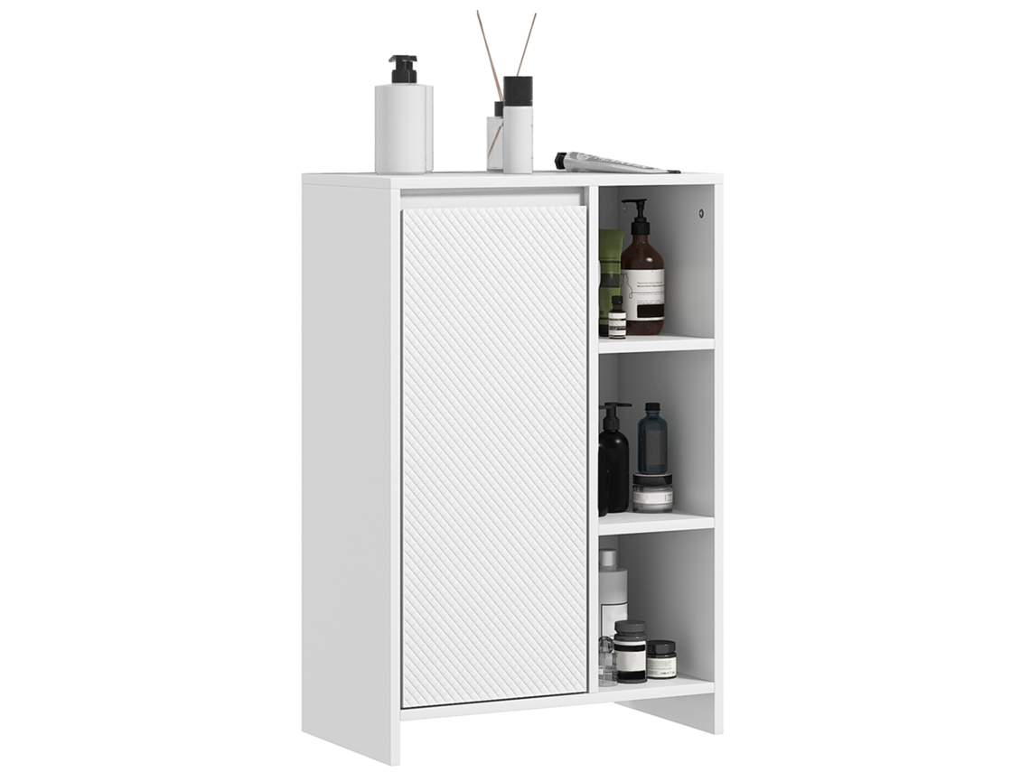 Armário Casa de Banho Mdf Cor Branco 53x30x80 cm Homcom