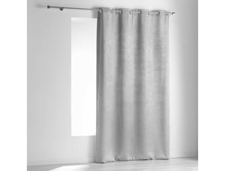 Cortina com Ilhós Cdaffaires 140 X 240 Cm Blackout Veludo Opacia Cinza HOMEA