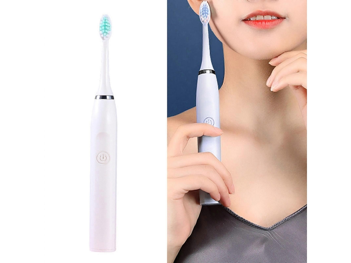 Escova De Dentes Elétrica Recarregável Com Bateria, 3 Cabeças De Escova, 3 Configurações De Limpeza, Temporizador De 2 Minutos, Branca.