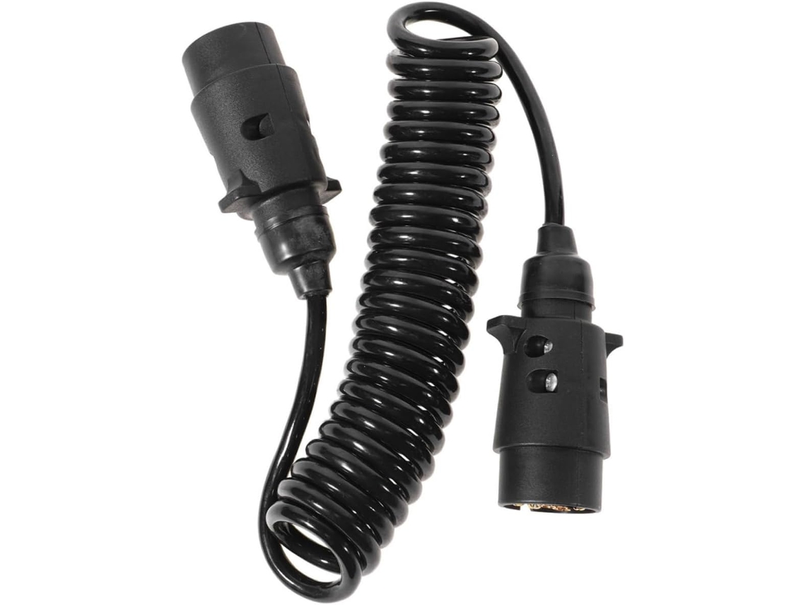 Cabo Elétrico Espiral para Reboque, Kit Extensão Fiação, Luzes Traseiras